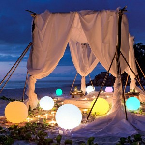 mood light / Color change furniture illuminate balls shape magic outdoor LED glow ball light Decorative wireless remote control led solar lamp