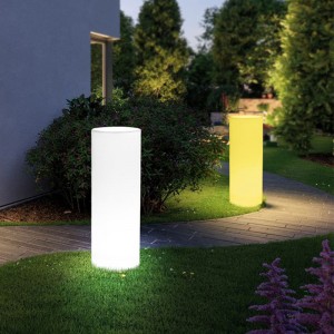 led outdoor garden art decor lights RGB color change cylindrical floor lamp battery powered waterproof with remote for garden decor,commercial,wedding,celebration